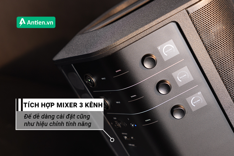 3 kênh mixer tích hợp cho phép bạn chơi nhạc ở mọi mức âm lượng