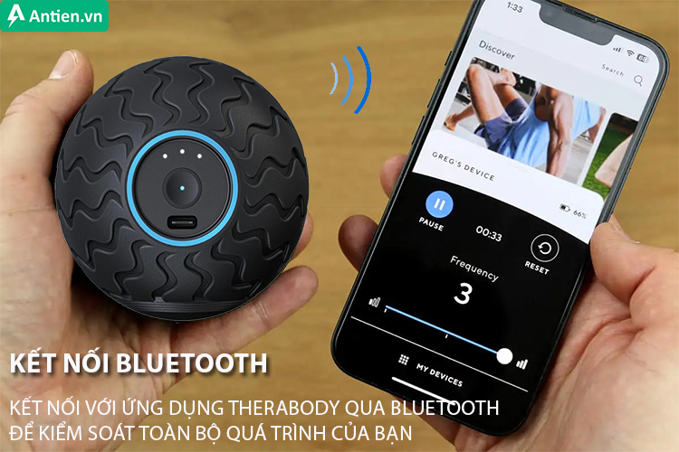Dễ dàng kết nối với ứng dụng Therabody qua Bluetooth để kiểm soát và hướng dẫn từng bước thực hiện quy trình