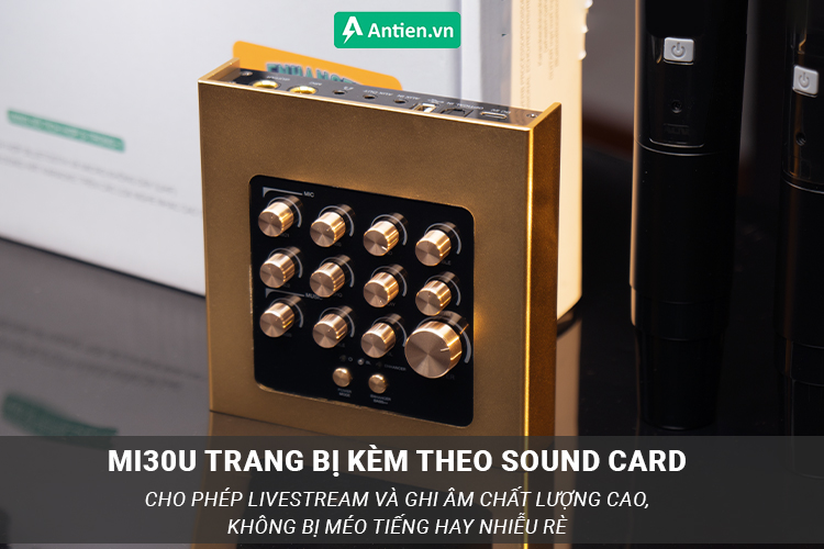 Acnos Mi30U được trang bị kèm theo Sound Card cho phép livestream và ghi âm chuyên nghiệp