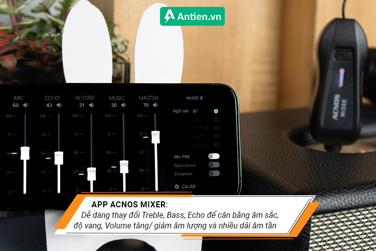 App Acnos Mixer giúp việc điều khiển các tính năng được nhanh gọn và chính xác