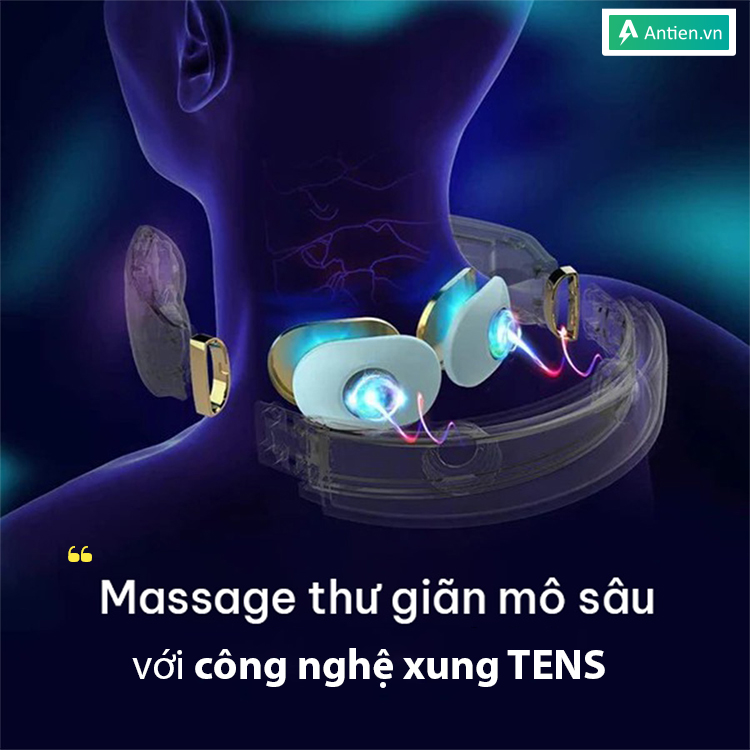 Máy massage cổ K6E giảm đau nhức nhanh nhờ công nghệ xung TENS hiện đại