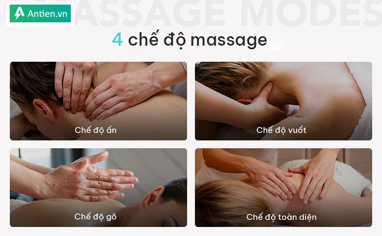 Thoải mái lựa chọn 1in4 chế độ massage trên SKG K5-PRO tác động như tay người thật