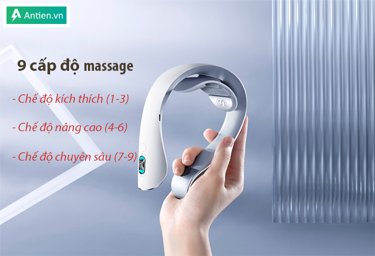 9 cường độ massage trên máy giúp bạn chọn được thao tác xoa bóp phù hợp nhất để trị liệu