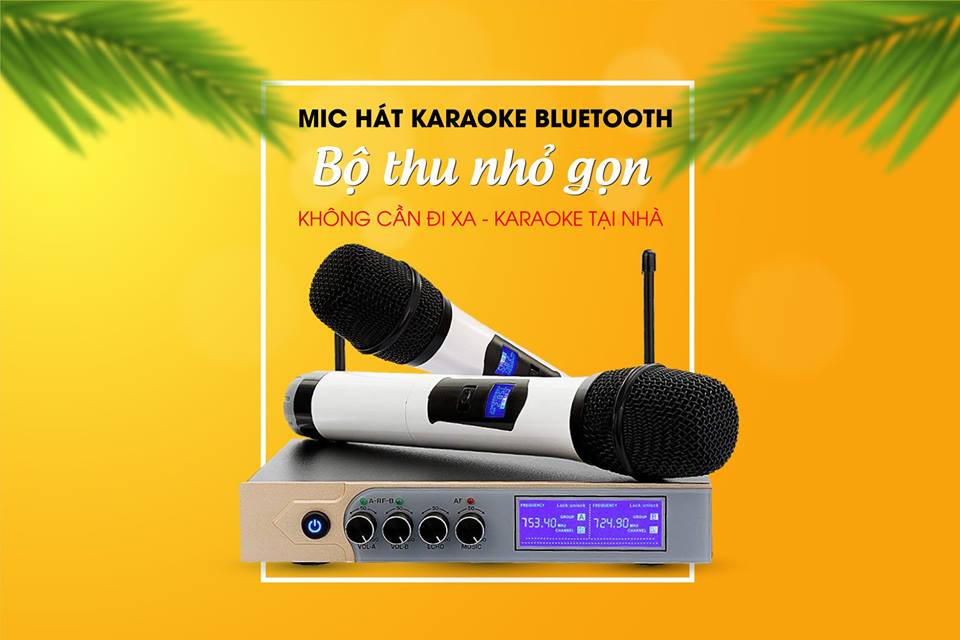 Mic hát karaoke bluetooth không dây nhỏ gọn