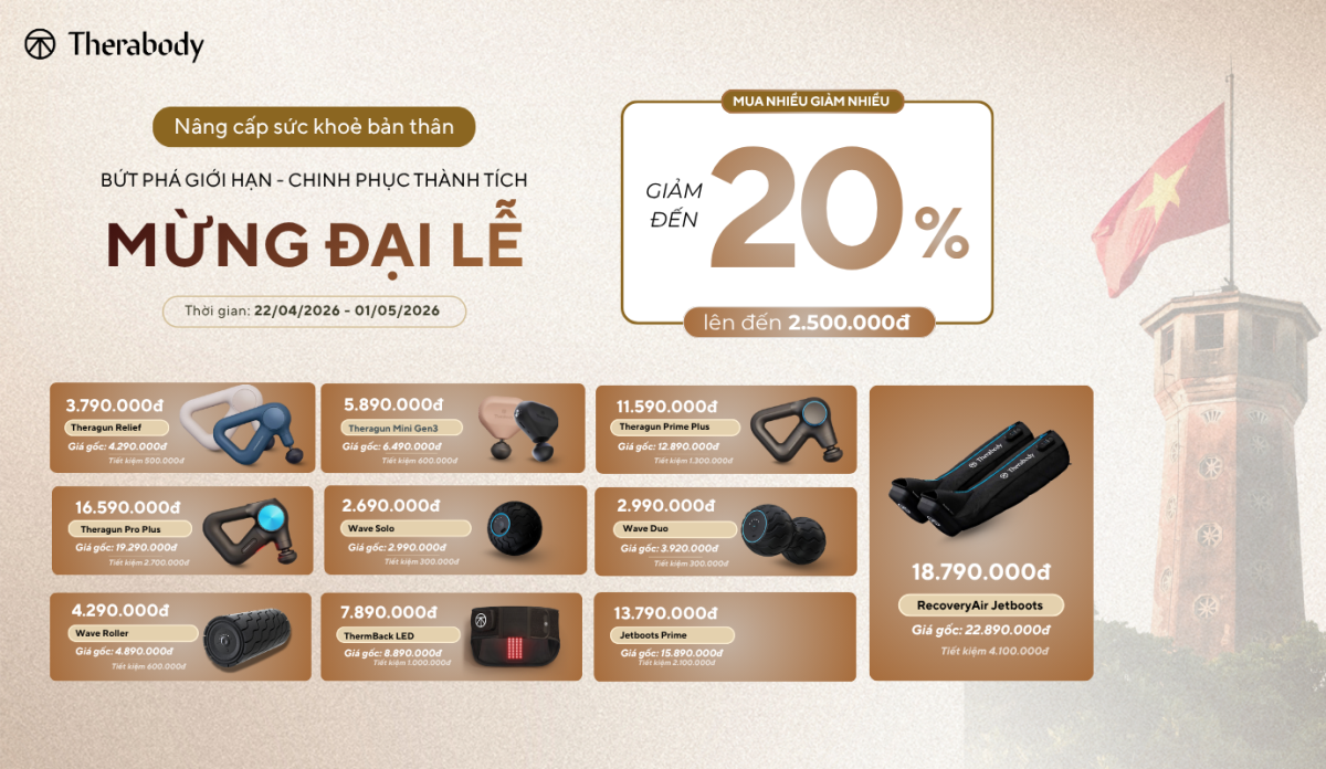 THERABODY – CHƯƠNG TRÌNH KHUYẾN MÃI MỪNG 30/4 - 1/5