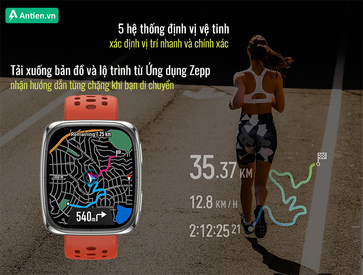 Theo dõi vị trí GPS chính xác, với sự hỗ trợ từ 5 hệ thống vệ tinh và bản đồ điều hướng nâng cao
