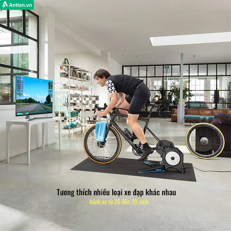 Tacx FLUX 2 Smart Trainer tương thích với bánh xe từ 26 đến 29 inch