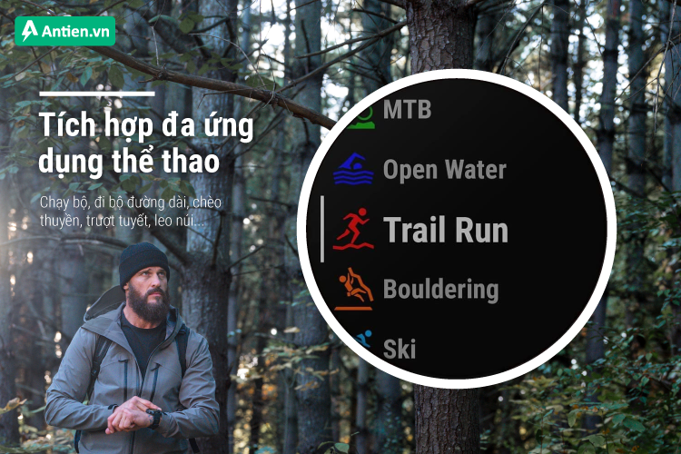 Tích hợp các chế độ luyện tập toàn diện với dữ liệu sức khỏe và thể thao đầy đủ