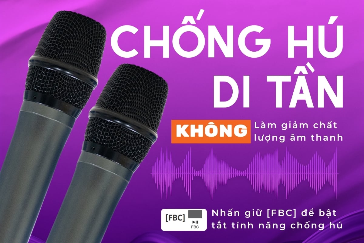 Chống hú di tần FBC và nâng tiếng Enhancer trên Acnos Acoustic 3 Compact cho tiếng hát nhẹ hơi, dễ kiểm soát