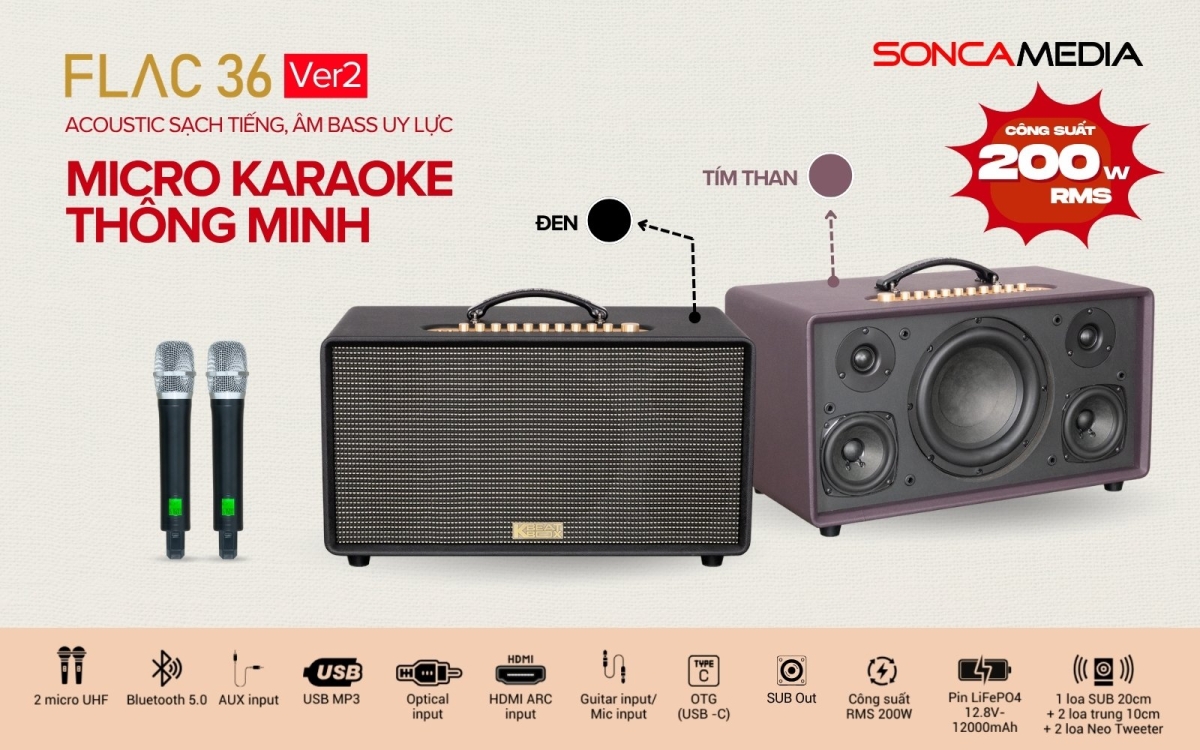 Loa Karaoke Di Động ACNOS FLAC 36 Ver 2