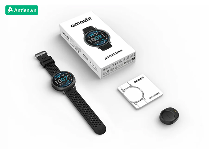 Active Max sở hữu thiết kế hiện đại, dễ nhận diện của Amazfit ngay từ khâu đóng gói