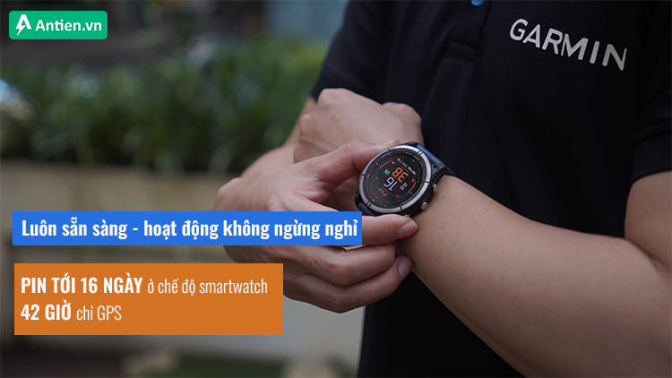 Tập trung trong mọi cuộc phiêu lưu với tuổi thọ pin khủng, không làm gián đoạn