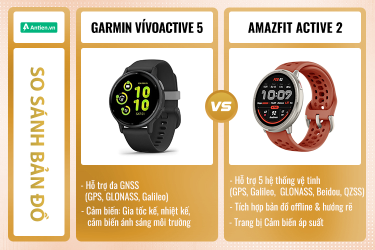 Amazfit Actibve 2 vượt trội hơn hẳn với công nghệ định vị và bản đồ điều hướng chi tiết