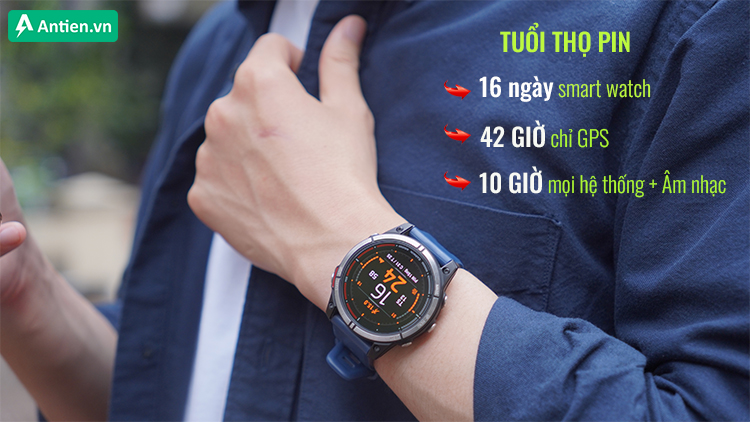 Thỏa sức trải nghiệm với viên pin bền bỉ, kéo dài tới 16 ngày ở mức sử dụng thông thường