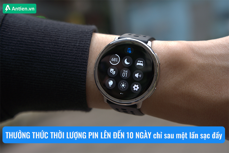 Trải nghiệm lâu hơn mà không lo gián đoạn với tuổi thọ pin tới 10 ngày ở chế độ smart watch