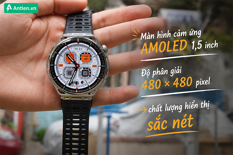Hiển thị sống động, rõ nét mọi thông tin với màn hình AMOLED 1,5 inch