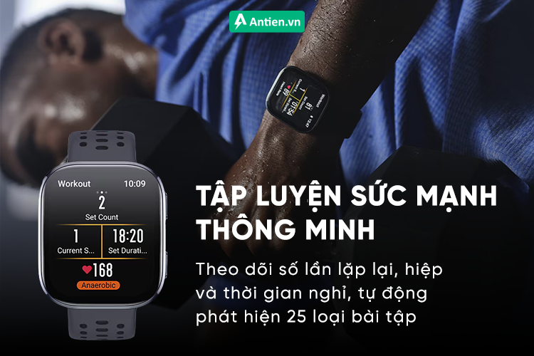 Lên kế hoạch tập luyện của bạn trongZeppỨng dụng và bắt đầu chế độ Tập luyện sức mạnh