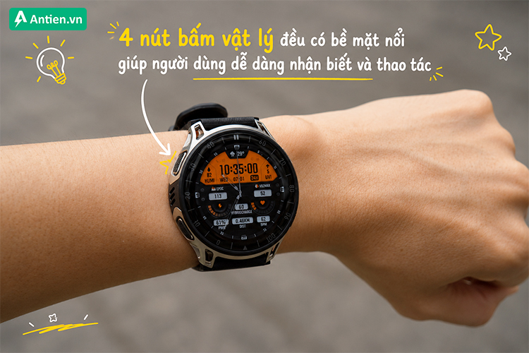 Đồng hồ Cheetah 2 Pro sở hữu 4 nút bấm có độ bám chắc chắn
