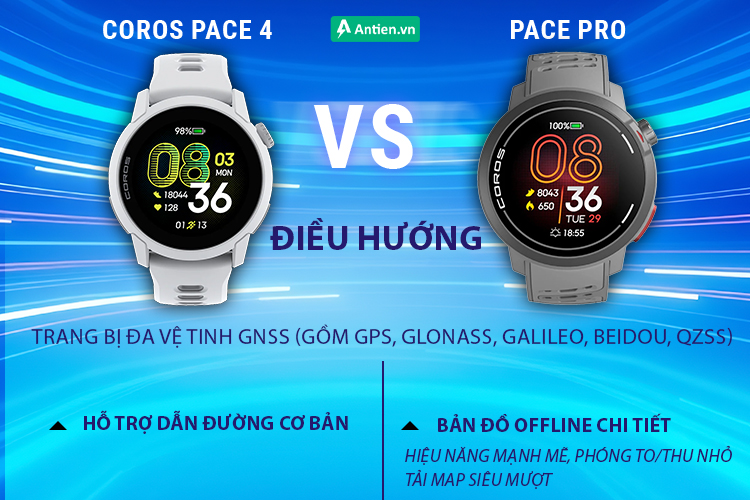 Coros Pace Pro trang bị bản đồ điều hướng chi tiết cùng hiệu năng mạnh mẽ
