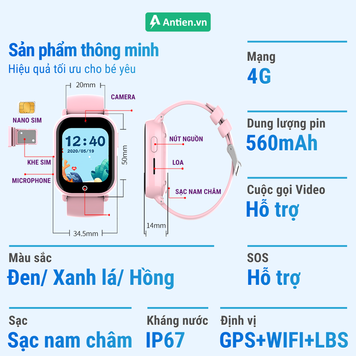 Đồng hồ định vị trẻ em CT22