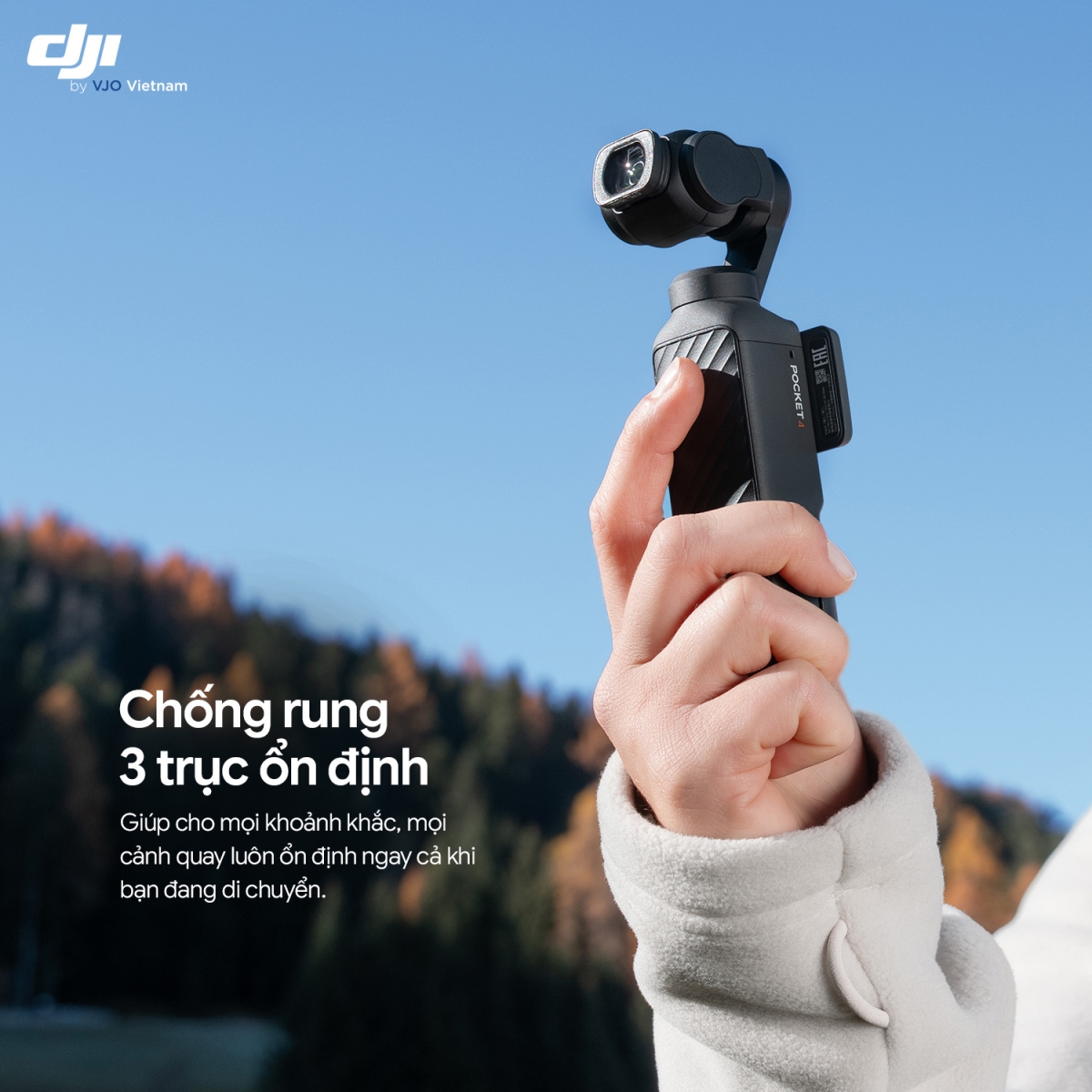 DJI Osmo Pocket 4 - Hệ thống chống rung 3 trục và ActiveTrack 7.0