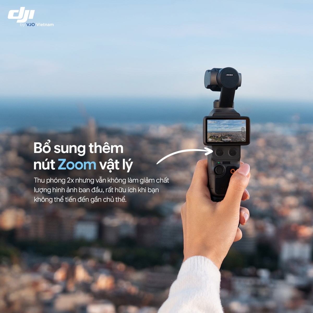 DJI Osmo Pocket 4 hỗ trợ zoom 2x