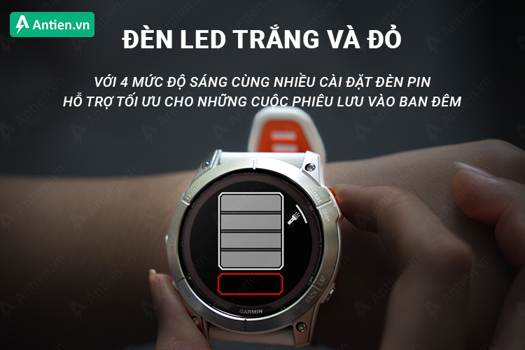 Cường độ ánh sáng thay đổi và đèn an toàn màu đỏ giúp bạn dễ nhận biết hơn khi tập luyện trong bóng tối