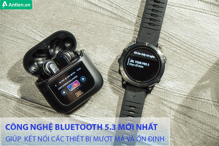 Công nghệ Bluetooth 5.3 mới nhất cho khả năng kết nối tai nghe với các thiết bị khác mượt mà và nhanh chóng