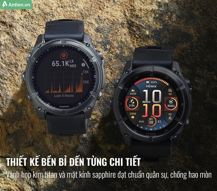 Fenix 8 trang bị thiết kế siêu bền bỉ, thách thức mọi môi trường