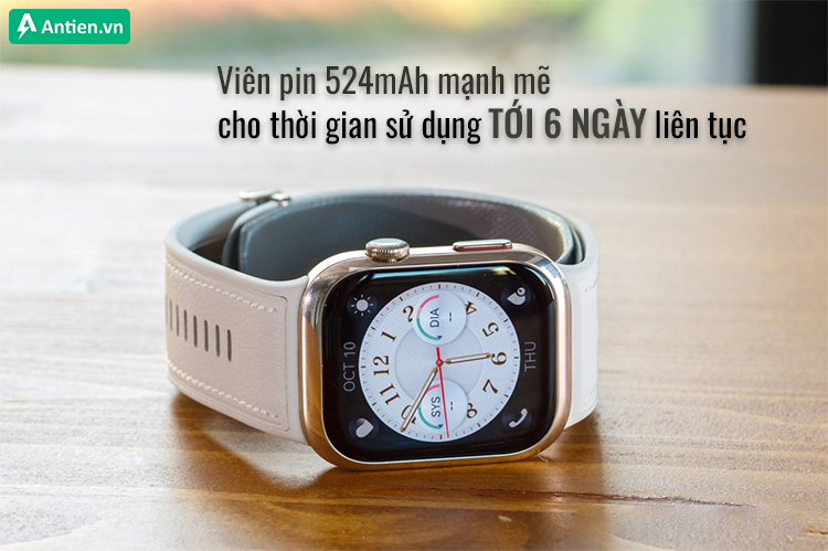 Trải nghiệm lâu hơn, ít phải sạc lại với viên pin 524mAh mạnh mẽ
