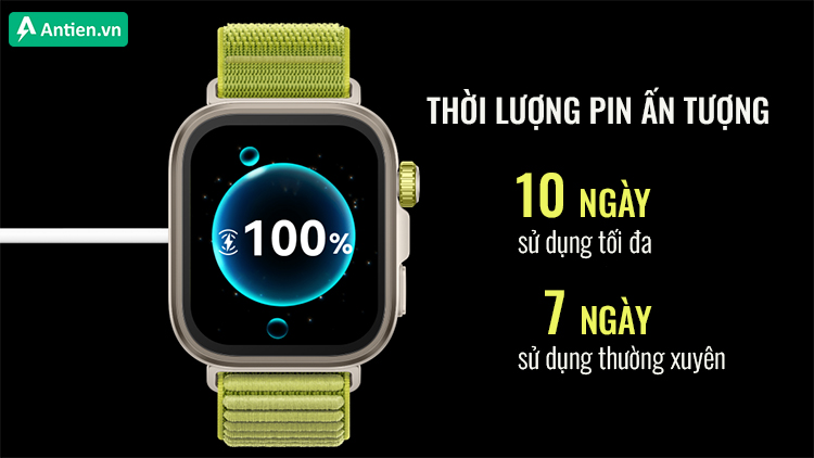 Thoả sức khám phá trải nghiệm mà không lo hết pin với thời gian sử dụng tới 10 ngày