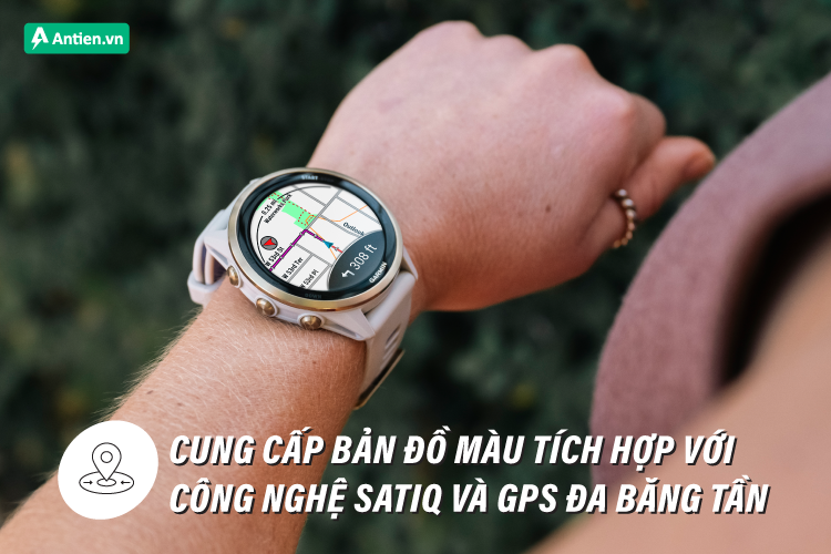 Forerunner 970 tích hợp bản đồ đầy đủ màu sắc với điều hướng đường được nâng cao