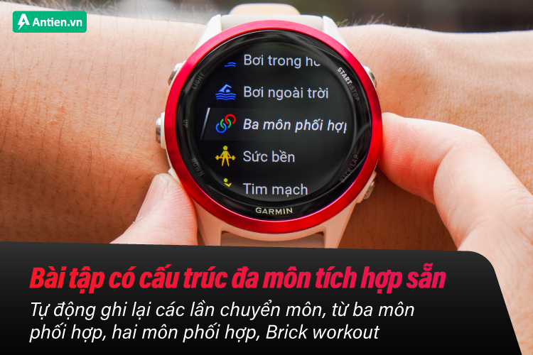 Hỗ trợ đa môn liên tục, tối ưu cho luyện tập và thi đấu triathlon chuyên sâu