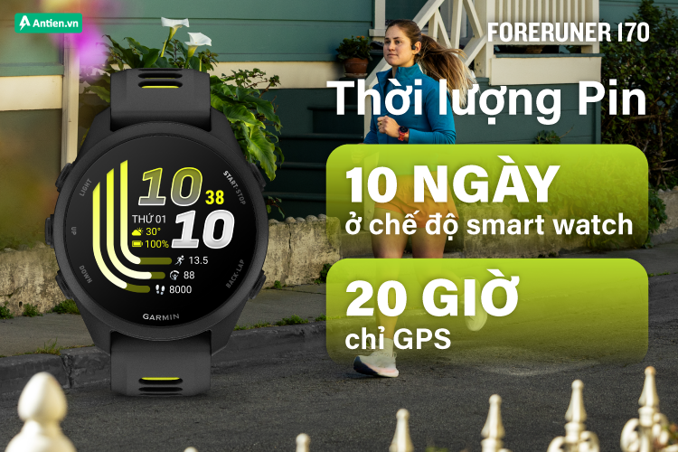 Pin tới 1o ngày, đủ bền cho cả tuần vận động
