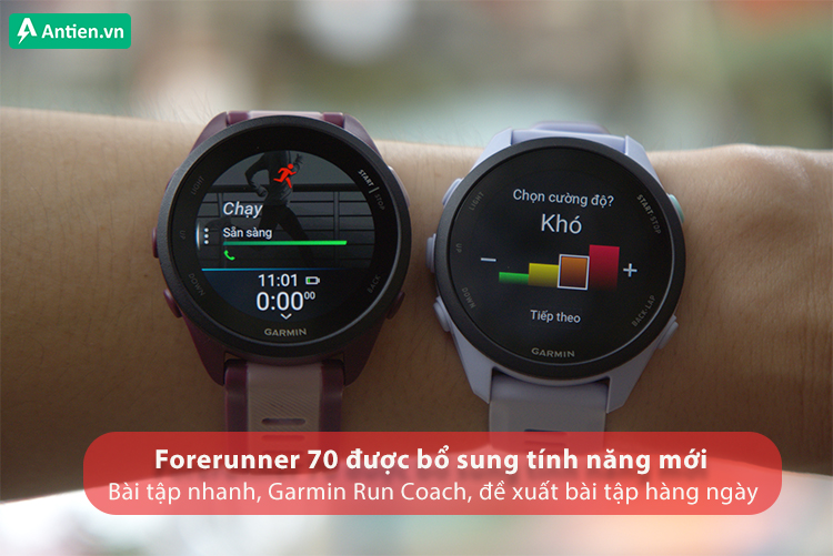 Bài tập nhanh là một tính năng thú vị trên Forerunner 70 dành cho runner hoàn toàn mới