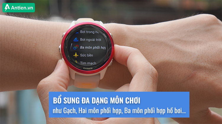 So với Forerunner 965, đồng hồ Forerunner 570 bổ sung thêm kho ứng dụng thể thao mới