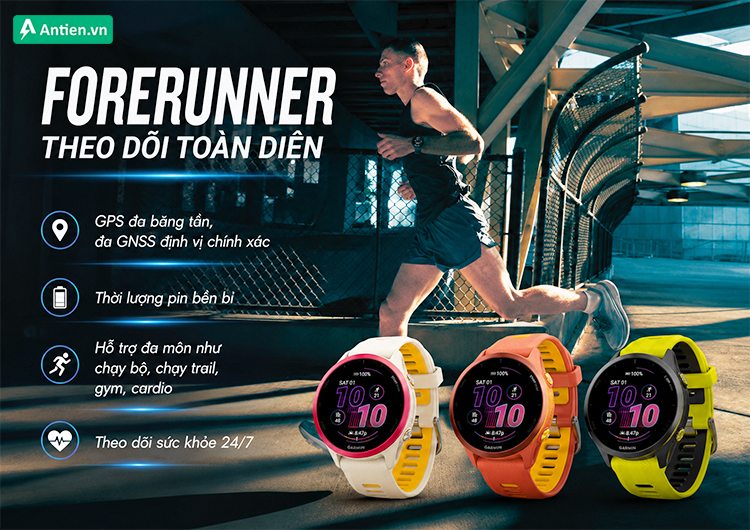 Garmin Forerunner theo dõi toàn diện các chỉ số sức khoẻ, tập luyện và định vị