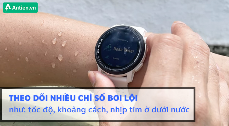 Coros Pace 3 hỗ trợ tập luyện đa môn thể thao, bao gồm cả bơi lội với khả năng theo dõi nhiều chỉ số