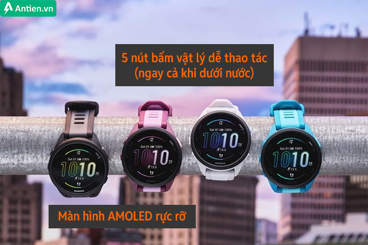 FR165 là đồng hồ mới ra mắt với thiết kế đẹp, nổi bật với màn hình AMOLED sáng 