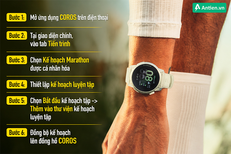 Các bước xây dựng giáo án marathon trên đồng hồ Coros