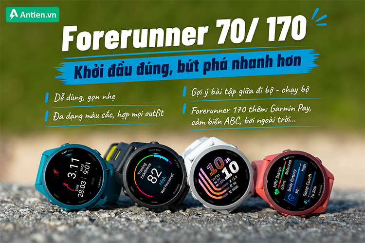 Forerunner 70/170 sở hữu những tính năng mới của Garmin: dễ dùng - gọn nhẹ - đủi tính năng