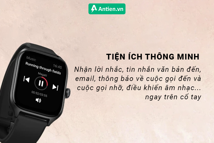 Ngay trên cổ tay nhận thông báo tin nhắn, cuộc gọi và điều khiển âm nhạc dễ dàng