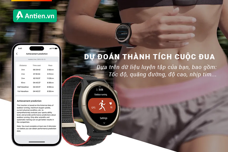 Xem dự đoán thành tích cuộc đua của bạn trong ứng dụng Zepp