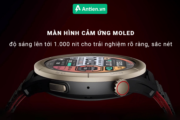 Nổi bật với màn hình cảm ứng AMOLED hiển thị mọi thông tin rực rỡ và sắc nét