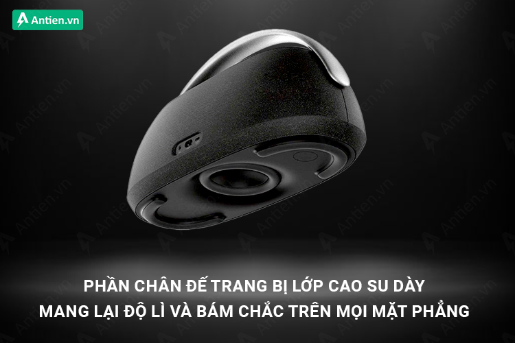 Loa bám chắc trên các bề mặt nhờ lớp ca su dày ở chân đế loa