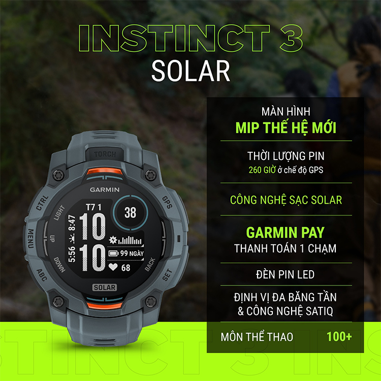 Instinct 3 Solar mang tới nguồn năng lượng bền bỉ gần như không giới hạn