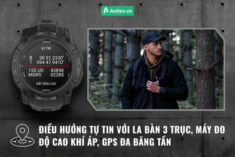 Instinct 3 Solar Tactical định vị chính xác từng bước dù bạn ở rừng sâu hay giữa hẻm núi