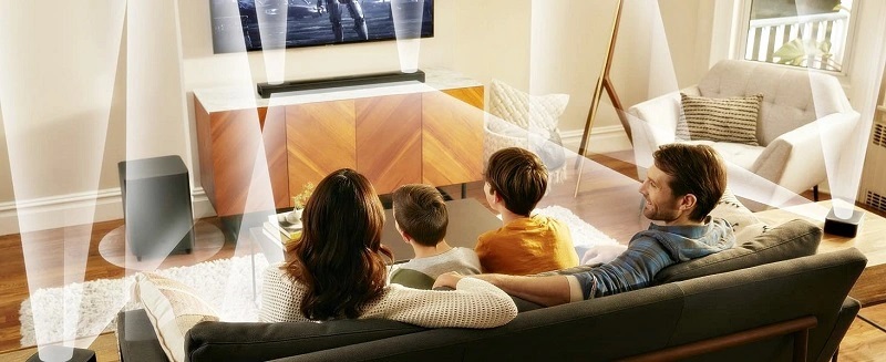 Hệ thống âm thanh 7.1.4 kênh trên loa JBL Bar 1000 cho trải nghiệm vòm 3D sống động