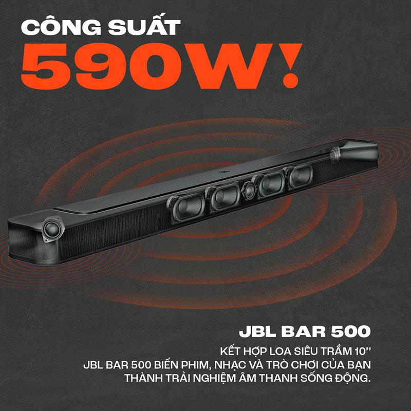 Loa JBL Bar 500 công suất đến 590W