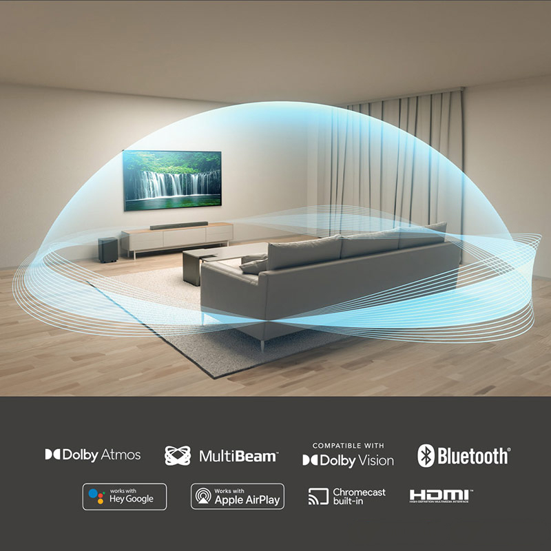 Âm thanh vòm Dolby Atmos với công nghệ MultiBeam trên loa JBL Bar 500